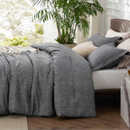 Bedsure Twin/Twin XL Comforter Set - Charcoal Grey Soft Bedding for All Seasons, Cationic Dyed Bed Set, 2 Pieces, 1 Twin Size Comforter (68"x88") and 1 Pillow Sham (20"x26"+2")