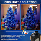 RPGT Christmas Light 1000 LEDs 336ft Green Cable Wire Fairy String Tree Twinkle Lights Plug in 12 Modes for Christmas Party, Outdoor, Garden, Wedding, Home Decoration (Blue)