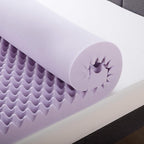 Best Price Mattress 4 Inch Egg Crate Memory Foam Mattress Topper with Soothing Lavender Infusion, CertiPUR-US Certified, Dorm Essentials, Twin