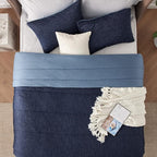 Bedsure Queen Comforter Set - Cooling and Warm Bed Set, Navy Blue Reversible Bedding for All Season, 3 Pieces, 1 Queen Size Comforter (88"x88") and 2 Pillow Cases(20"x26")
