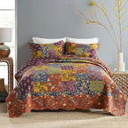 Secgo King Size Comforter Set- 100% Cotton Quilt King Size Set, Green, Sage bedspreads (96 * 108 Inch) with 2 Pillow Shams, Patchwork Reversible Lightweight Bedding