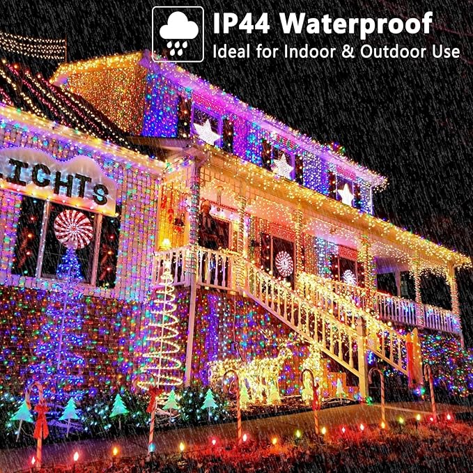 Brizled Christmas Lights, 344.16ft 1000 LED Color Changing Christmas String Lights with Remote, 11 Modes Xmas Tree Light Warm White & Multicolor Xmas Light Green Wire for Home Wedding Party