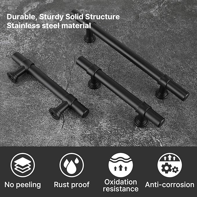 goldenwarm 15 Pack Black Cabinet Pulls 3-3/4 Inch Kitchen Cabinet Handles Black Drawer Handles Modern Dawer Pulls and Knobs Kitchen Hardware for Dresser Bathroom