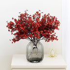JAKY-Global Babys Breath Silk Artificial Flowers Bulk 6pcs Farmhouse Fall Decor Fake Flower Bouquet Bulk for Home Kitchen Indoor Floral Arrangement Centerpieces Party Decor(Burnt Red Brown)