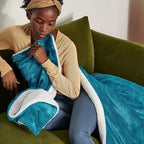 Bedsure GentleSoft Sherpa Fleece Throw Blanket Twin Size for Couch - Thick and Warm Throw for Women and Men, Soft Fuzzy Plush Twin Blanket for Winter, Teal, 60x80 Inches