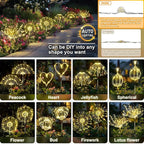 Anordsem Solar Lights Outdoor Waterproof: Garden Light Solar Powered for Yard Outside - Sparkler Fireworks Twinkle Lighting Path Decor 6 Pack - LED Starburst Gardening Gifts for Women Mom Wife