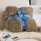 Bedsure GentleSoft Fluffy Brown Blankets Queen Size for Bed, Thick Sherpa Faux Fur Fleece Fuzzy Plush Winter Warm Heavy Soft Queen Blankets, Bedroom Decor Brown Gifts Cozy Gifts for Women Men, 90x90