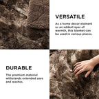 Bedsure GentleSoft Sherpa Fluffy Blanket Twin Size - Fleece Warm and Cozy Throw for Women Gift, Plush & Fuzzy Faux Fur Christmas Blanket for Couch, Sofa, Bed Decor, Tie Dye Design, Brown, 60x80 Inches