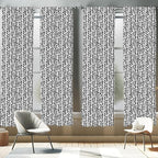 Ambesonne Black and White Window Curtains Pack of 2, Modern Grunge Botany Motif Monochrome Brush Paint Style Strokes, Lightweight Set with Rod Pocket, 4 Panels of - 28" x 95", White and Black