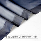 OVZME Sheer Curtains 45 inches Long for Kitchen Curtains, Rod Pocket Clean Selvedge Voile Window Treatments, 2 Panels=84 Inches Width, Navy Blue.