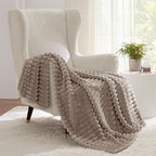 Bedsure GentleSoft Mocha Meringue Fleece Blanket for Couch - Cozy Soft Blankets for Women, Cute Small Throws for Girls, 50x70 Inches