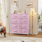 DWVO Fabric Dresser for Room, Tall Storage 8 Drawers, Black Dresser & Chest of Drawers, Storage Drawer Organizer for Closet, Living Room