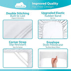 DREAMCARE Queen Sheet Set – 6 pcs Cooling Bed Sheets – up to 15” Deep Sheets Queen Size Bed Set – 2500 Supreme Collection – Extra Soft 100% Brushed Microfiber Hotel Luxury with Side Pocket – White