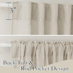 RYB HOME Sheer Curtains 95 inches Long - Linen Texture Semi Sheer Draperies Light Airy Breezy Window Decor for Sun Room Hotel Office Dorm Open House Bedroom, Angora, W 52 x L 95, 2 Pcs