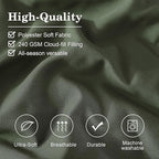 Monbix King Size Comforter Set - 7 Pieces Bed in a Bag King, Olive Green Bedding Sets with Comforter, All Seasons Down Alternative Comforter Bed Set with Sheets, Pillowcases & Shams