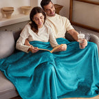 Exclusivo Mezcla Extra Large Fleece Throw Blanket for Couch, Sofa, 300GSM Super Soft and Warm Blankets, Teal Throw All Season Use, Cozy, Plush, Lightweight, 50x70 Inches