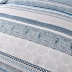 Cottolester Boho Comforter Set King Size Light Blue Comforter Set 8 Piece Bed in a Bag Striped Paisley Bedding Sets