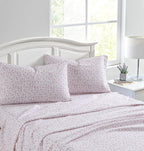 Laura Ashley - Flannel Sheets Full Size, Anti-Pilling & Wrinkle Resistant Cotton, Touchably Soft for All-Season Comfort - Bed Sheets with Matching Pillowcases & Fitted Sheet (Paisley Prance Pink)