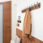 WEBI Coat Rack Wall Mount,Coat Hooks Wall Mounted,16" Hole to Hole,Rustic Large Coat Hanger Wall Hook Rack,5 Hooks for Hanging Coats,Hats,Jacket,Clothes,2 Packs