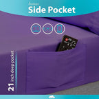 DREAMCARE King Size Sheets Set – 6 pcs Cooling Bed Sheets – up to 21” Deep Pocket King Sheet Set – 2500 Supreme Collection – Extra Soft 100% Brushed Microfiber Hotel Luxury with Side Pocket – Purple
