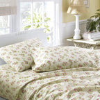Laura Ashley Home | Flannel Collection | Premium Ultra Soft Cozy Lightweight Cotton Flannel Bedding Sheet Set, Wrinkle, Anti-Fade, Stain Resistant & Hypoallergenic, Twin, Audrey Pink (201589)