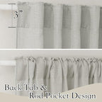 RYB HOME Grey Curtains Linen Blend Drapes, Semi Sheer Light Filtering Privacy UV Protection Back Tab Draperies for Living Room, Closet, French Door, Bay Window, Wide 52 by Long 63 inch, 2 Panels