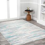 JONATHAN Y Speer Abstract Linear Stripe Gray/Blue Indoor Area Rug, 3x5, Contemporary, Rustic, Easy-Cleaning for Living Room, Bedroom, Kitchen, Pet Friendly, Non-Shedding (LUX106A-3)