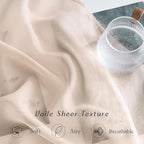 NICETOWN Voile Sheer Curtains 63 inch Length, Grommet Soft Window Treatments Lightweight & Airy Light Filtering Drapes for Bedroom/Kids Room, Taupe, W54 x L63, 2 Pieces