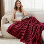 Bedsure GentleSoft Deep Red Fleece Blanket for Couch - Cozy Soft Blankets for Women, Cute Small Throws for Girls, 60x80 Inches