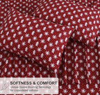 RUVANTI Flannel Sheets Full Size - 100% Cotton Double Brushed Bed Sheets Set, Deep Pockets 16 Inches, All Seasons Breathable & Extra Soft Full Sheets, Warm & Cozy, 4 Piece, Red Christmas