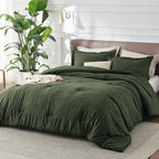 Bedsure King Size Comforter Set - Dark Green Soft Bedding for All Seasons, Cationic Dyed Bed Set, 3 Pieces, 1 King Size Comforter (104"x90") and 2 Pillow Shams (20"x36"+2")