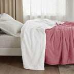 Bedsure GentleSoft Sherpa Fleece Throw Blanket for Couch - Thick and Warm, Soft Fuzzy Plush Throw Blanket for Winter, Dusty Rose, 50x60 Inches