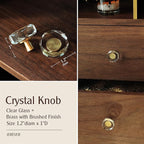 JEREVER 2 Pack Glass Crystal Knobs Brass Drawer Pull Cabinet Handle Gold Furniture Hardware for Dresser Kitchen (Polygon)