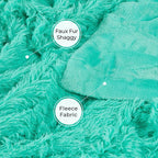 Tuddrom Decorative Extra Soft Faux Fur Blanket Queen Size 80" x 90",Solid Reversible Fuzzy Fluffy Plush Fleece Comfy Microfiber Fur Blanket for Couch Sofa Bed,Teal Blue