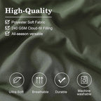 Monbix California King Size Comforter Set - 7 Pieces Bed in a Bag California King, Olive Green Bedding Sets, All Seasons Down Alternative Comforter Bed Set with Sheets, Pillowcases & Shams