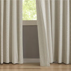 KangBang Pinch Pleated Blackout Curtains 108 Inches Long 2 Panels Set, Pinch Pleat Linen Curtains for Living Room with Adjustable Hooks, Elegant Modern Window Panels for Villa, Linen Color,42Wx108L