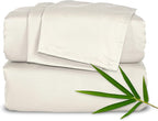 California King Sheets by Pure Bamboo, Genuine 100% Organic Viscose Derived from Bamboo Bed Sheet Set, Soft & Cooling, Double Stitching, Lifetime Quality Promise (California King, Ivory)