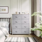 YITAHOME 8 Drawers Dresser - Fabric Storage Tower, Organizer Unit for Room, Living Room & Closets - Sturdy Steel Frame, Easy Pull Fabric Bins & Wooden Top