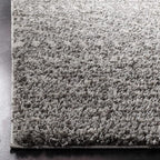 SAFAVIEH Arizona Shag Collection Area Rug - 10' Square, Charcoal/Beige, Geometric Design, Plush 1.6 Inch Thick Ideal for High Traffic Areas in Living Room, Bedroom, Dining (ASG741B)