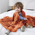 Bedsure GentleSoft Bedding Fleece Blanket for Girls and Boys - Soft Cozy Cute Small Throw Blankets for Travel, 43x55 Inches, Burnt Orange