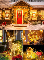 Minetom Fairy Lights Battery Operated with Remote, 66Ft 200 LED Waterproof String Lights Indoor Outdoor, Starry Twinkle Light for Christmas Home Bedroom Wedding DIY Centerpiece Decor