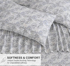 RUVANTI Flannel Sheets Queen Size - 100% Cotton Double Brushed Bed Sheets, Deep Pockets 16 Inches Queen Sheet Set, All Seasons Breathable & Extra Soft - Warm & Cozy, 4 Piece, Pacific