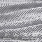 Bedsure Cotton Duvet Cover Set - 100% Cotton Waffle Weave Grey Duvet Cover California King Size, GentleSoft™ and Breathable Cal King Bedding Set for All Season, 3 Pieces, 104"x98"