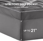 SLEEP ZONE Extra Thick Queen Mattress Topper for Back Pain, Plush Breathable Thick Mattress Pad Cover, Down Alternative Soft Bed Topper with Elastic Fitted Deep Pocket