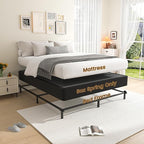 MAF 10 Inch Twin Box Spring, High Profile Box Spring Twin Siz 3500 lbs Black Heavy Duty Metal Mattress Foundation with Easy Clean Fabric Cover, Easy Assembly