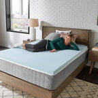 Sealy TrueForm 2" Medium-Firm Gel-Infused Memory Foam Mattress Topper, Cloud-Like Adaptive Mattress Topper for Body Support, Queen Blue