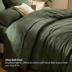 Bedsure Full Comforter Set Dark Green - Bed in a Bag Full Size Bedding 7 Pieces, Cationic Dyed Bed Set, Dark Green Soft Bedding for All Seasons Comforter with Sheets, Pillowcases & Shams