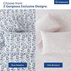 DREAMCARE Full Size Bed Sheets - Luxurious Floral Full Sheet Set - 4 Pc Ultra Soft Breathable Wrinkle Free Brushed Microfiber Floral Blossom