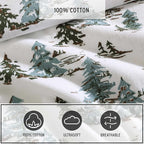 Eddie Bauer - King Sheets, Cotton Flannel Bedding Set, Brushed for Extra Softness, Cozy Home Decor, Oeko-Tex Certified (Jolly Trees Red, King)
