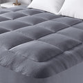 Ultra Soft Queen Size Mattress Topper - Viscose Made from Bamboo Pillow Top Mattress Pad for Back Pain Relief - Naturally Cooling for Hot Sleepers, Gray